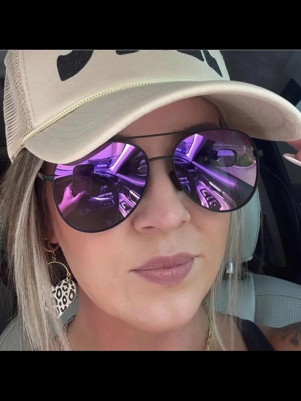 Purple Aviator Sunglasses for Women